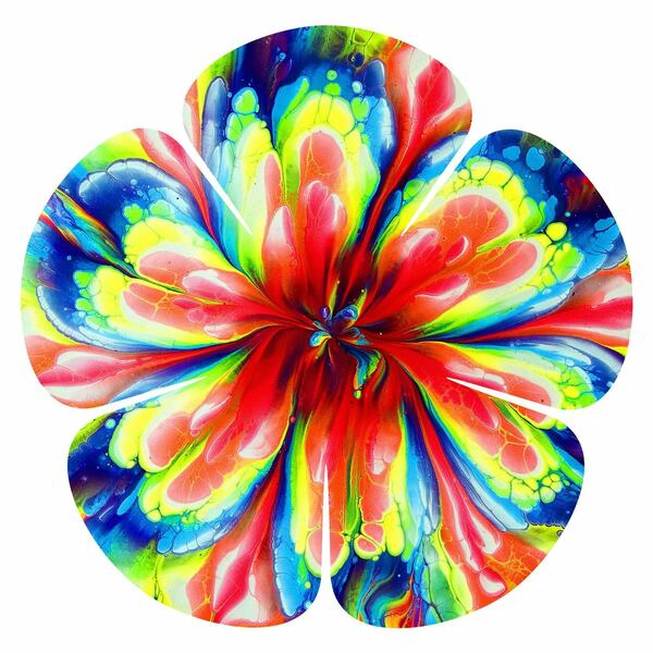 Next Innovations Inky Flower 5 Petal Flower Wall Art 101410045-INKY